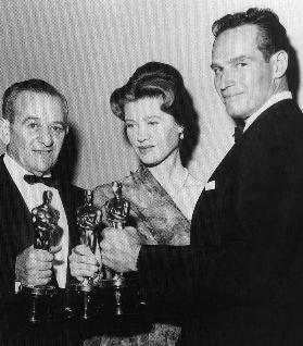 Chuck With William Wyler(Best Director) Holding their 'Oscars' 
