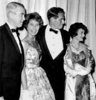 CHUCK & LYDIA WITH JIMMY & GLORIA STEWART AT THE OSCARS-'59